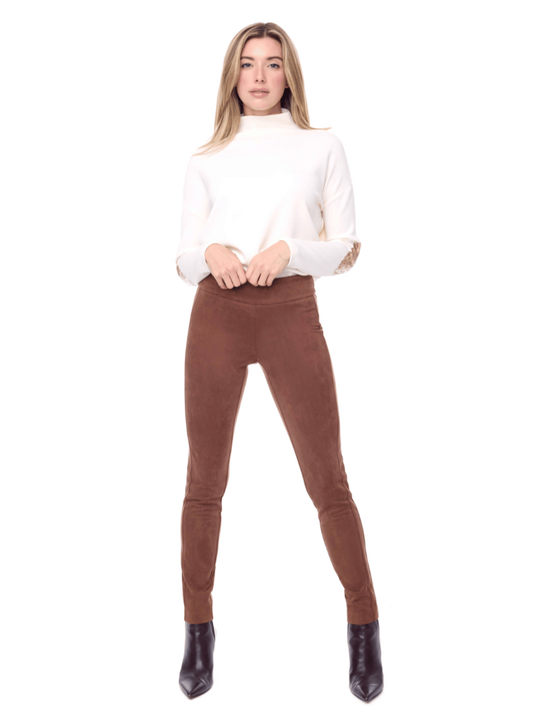 Up! Pants Tummy Control Vegan Suede Pant 31" tobacco 67931 Up Pants Tummy control stockist online Australia flattering body contouring shaping pants high rise waistband signature of double bay Sydney fashion