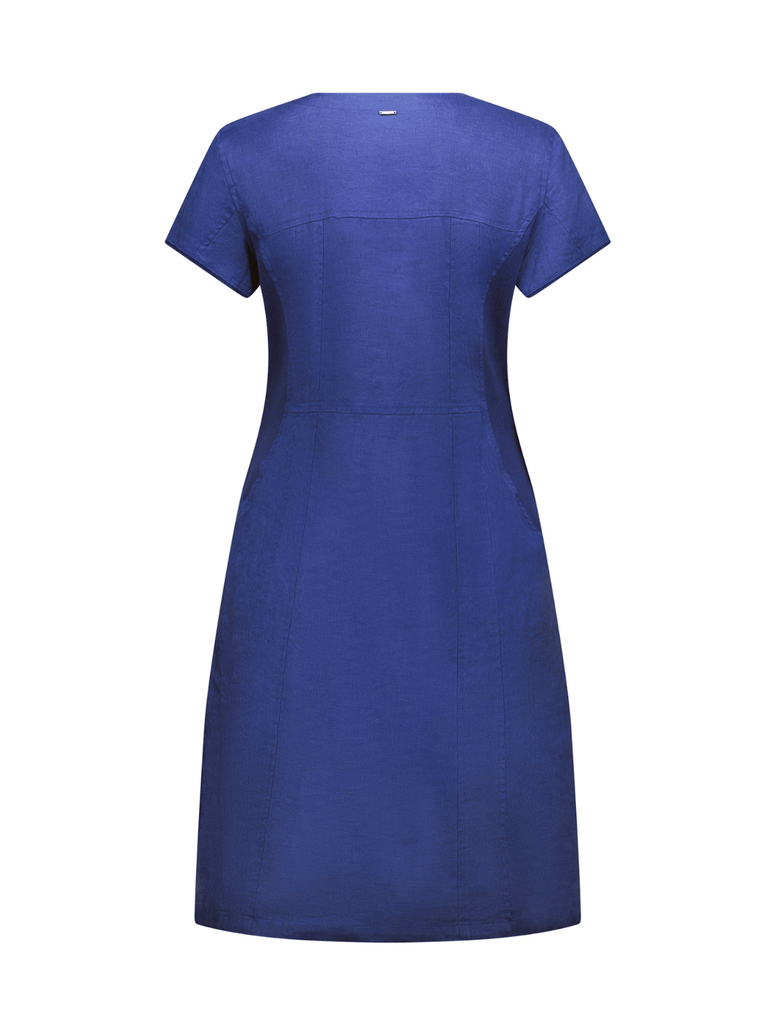 VERGE Evelyn Dress in Denim Blue 8781 Verge Stockist Online Australia Signature of Double Bay Mature Fashion Acrobat Flattering