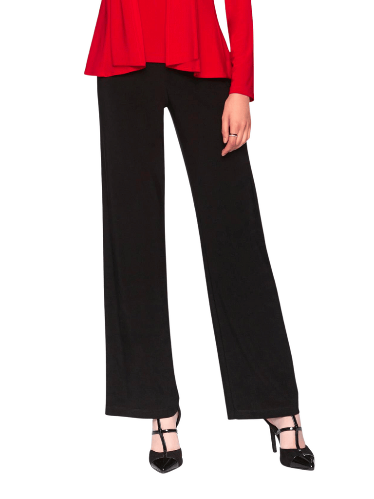 Frank Lyman Classic Jersey Knit Wide Leg Pull On Pant in Black 006 Frank Lyman Stockist Online Sydney Signature of Double Bay Mature Womens Clothing fashionable flattering