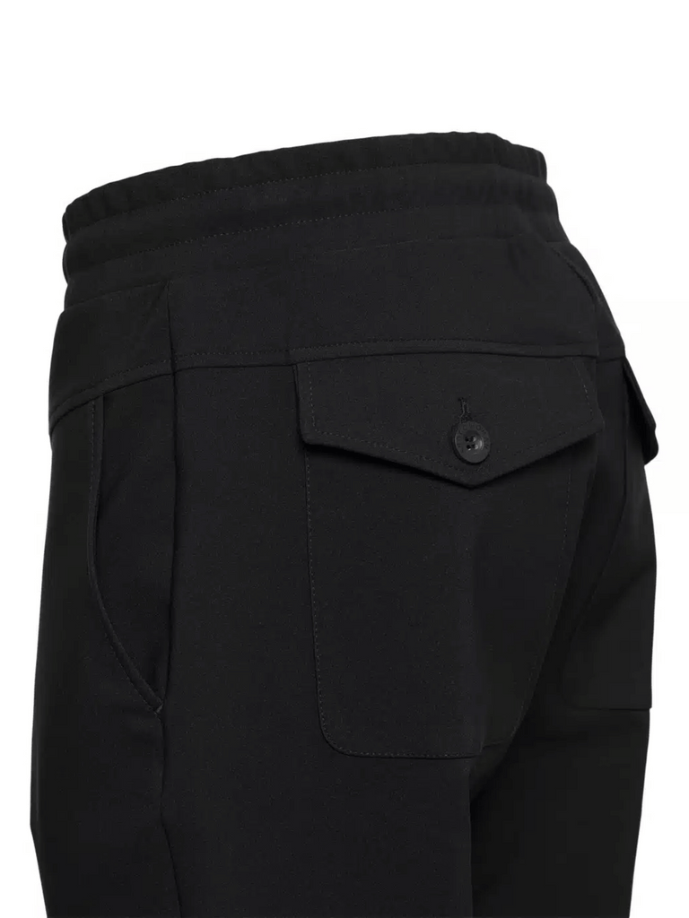 &Co Woman Netherlands Penny Pull On Travel Pant in Black wrinkle free travel pant stretch fabric elastic waistband comfortable stretch Online Stockist &co woman travel wear travel clothing online sydney australia lightweight easy care wardrobe essentials