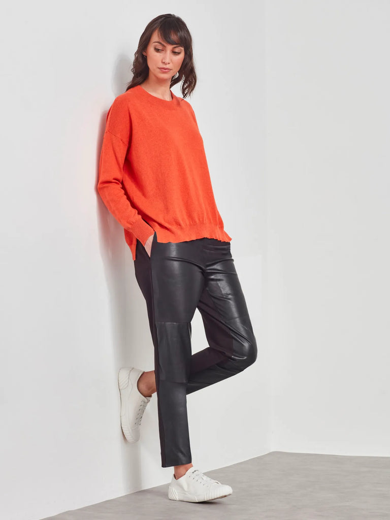 VERGE Relaxed Fit Vegan Leather Avril Jogger Pant Black 8471 Verge Stockist Online Australia Signature of Double Bay Mature Fashion Acrobat Flattering