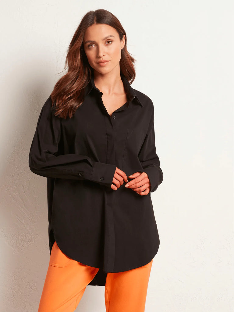 Mela Purdie Stockist Online Australia Relaxed Pocket Shirt Black 8101 Signature of Double Bay Tops Dresses Elegant Clothing