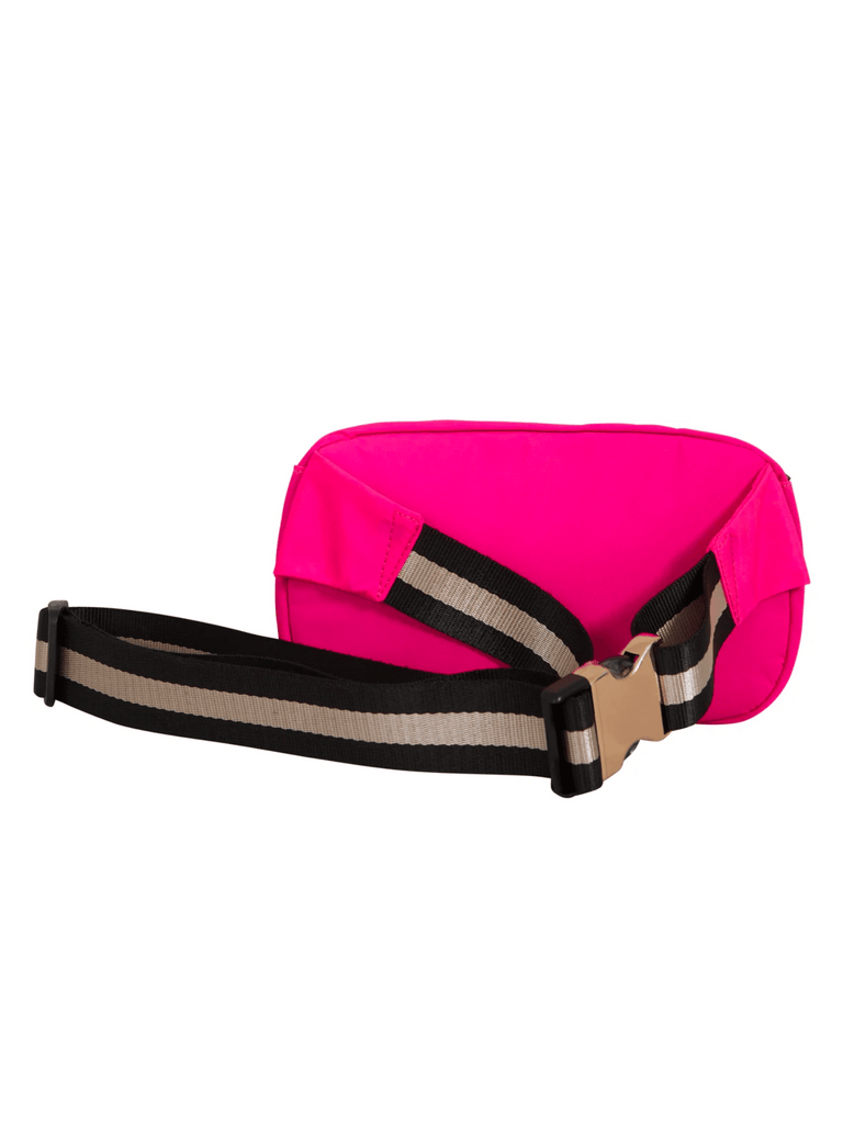 Coster Copenhagen 2 Compartment Small Crossbody Bumbag with Strap in Bright Pink 9401 Coster Copenhagen Fashion brand official stockist sydney australia sustainable fashion made in denmark office wear womens clothing