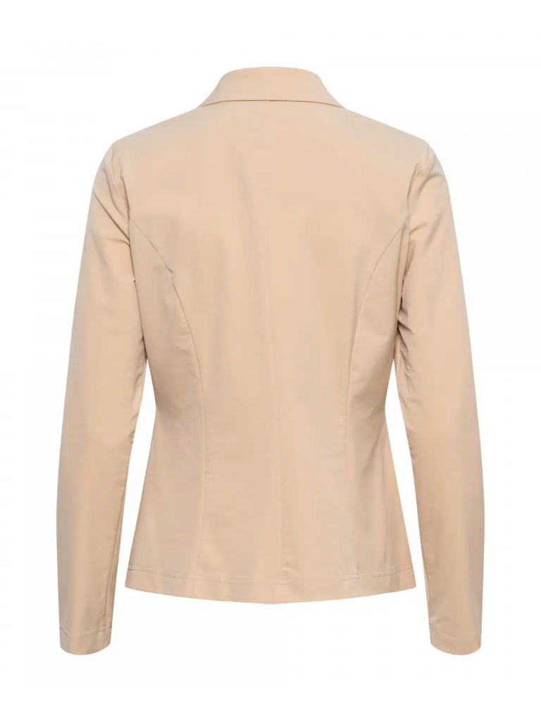 Philana Single Button Travel Jacket in Light Sand Online Stockist &co woman travel wear travel clothing online sydney australia lightweight easy care wardrobe essentials