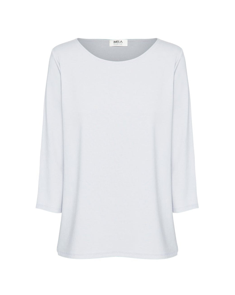 Buy Mela Purdie Online Stockist Sydney Australia Signature of Double Bay Relaxed boat neck top with 3/4 sleeve in white