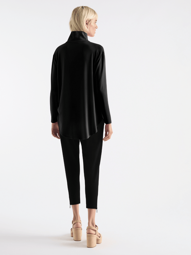 Mela Purdie Zip Front Long Sleeve Sweater in Black 8319 Mela purdie stockist sydney australia