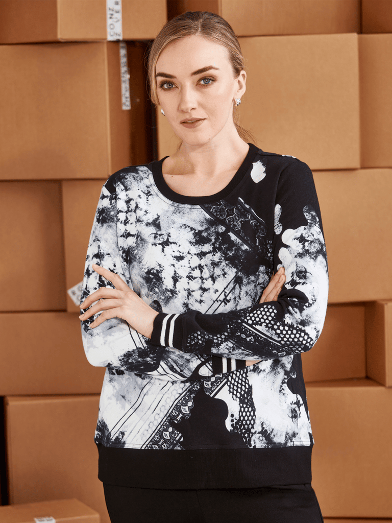 VERGE Outshine Sweatshirt Print Verge Stockist Online Australia Signature of Double Bay Mature Fashion Acrobat Flattering