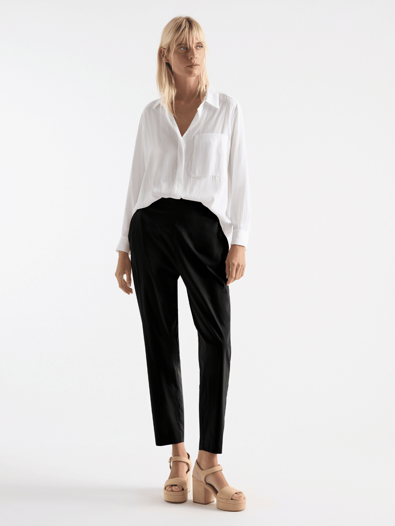Mela Purdie Full Length Stretch Trouser in Black 1808 - Comfortable and Polished Women’s Trousers with Pockets Mela Purdie Stockist Online Sydney Australia