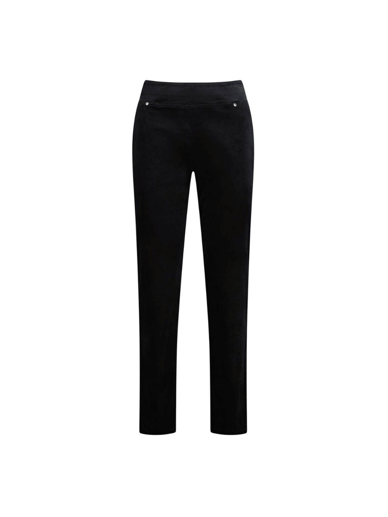 VERGE Straight Leg Velvet Temptation Pant in Black 9155 Verge Stockist Online Australia Signature of Double Bay Mature Fashion Acrobat Flattering