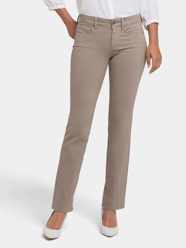 Not Your Daughter's Jeans Marilyn Straight Leg Jean in Khaki Not Your Daughter's jeans comfortable tummy control jean pants sustainable made for women. Women tummy control jeans built in shape wear Not your daughters jeans stockist online sydney