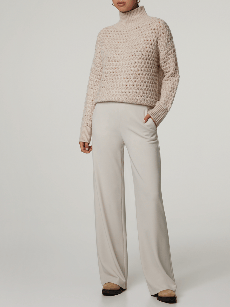 Raffaello Rossi Palina Long Crepe Culottes in Beige chic jogging style pants officewear comfortable and elegant travel pant Raffaello Rossi Candy Pant online stockist Australia relaxed comfortable black drawstring pants online Australia Signature of Double Bay Raffaello Rossi Pants online