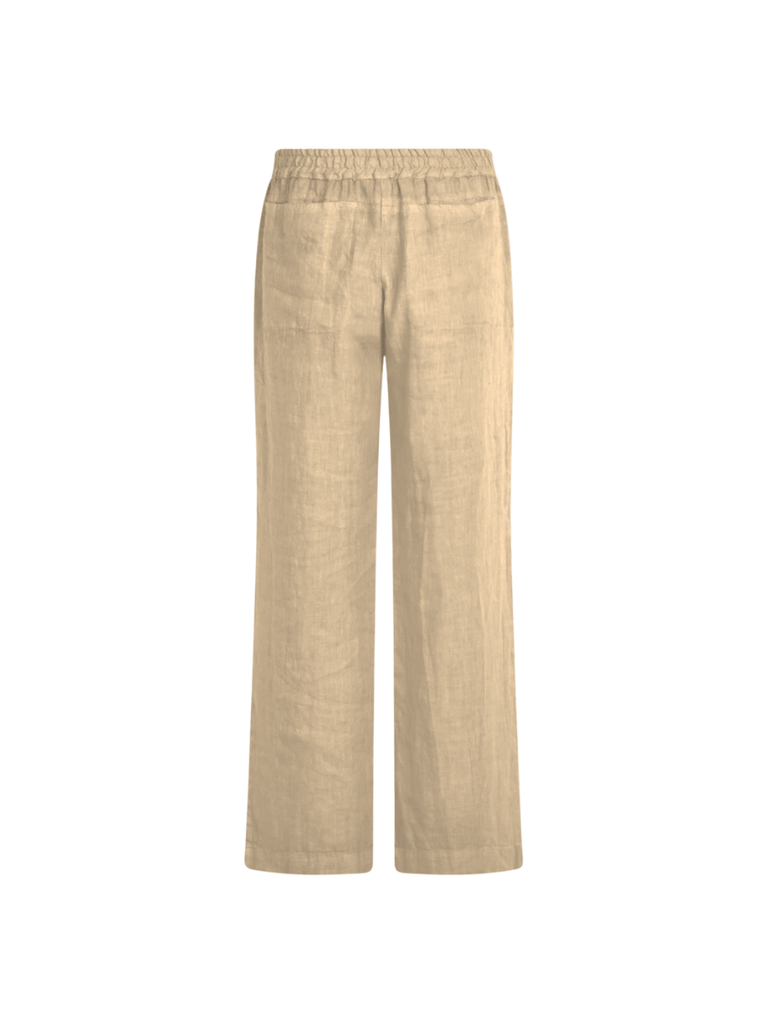 Haris Cotton Solid Wide Leg Linen Pants in Beach Sand. Shop Haris Cotton Australia – Elegant linen clothing and sustainable european women’s fashion at Signature of Double Bay Sydney online and instore. shop natural linen dresses, white linen clothing and summer linen outfits in Sydney