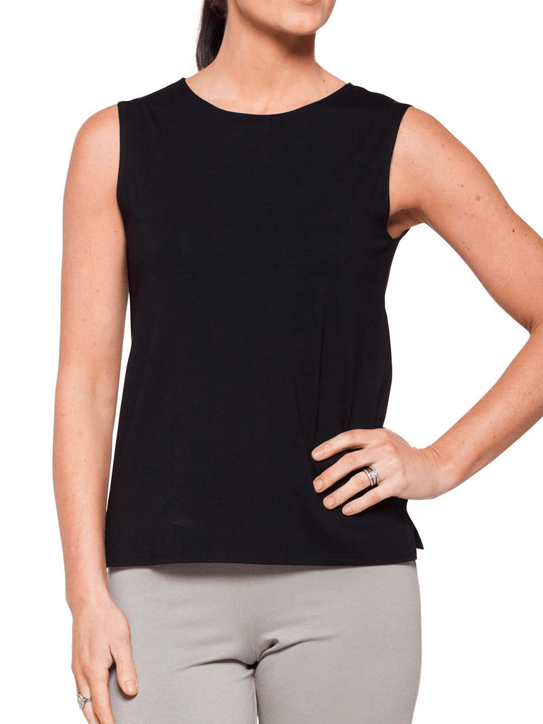 Mela Purdie Sleeveless Singlet Top Palazzo Shell in Black 284 Mela Purdie Stockist Online Australia Signature of Double Bay Tops Dresses Elegant Clothing