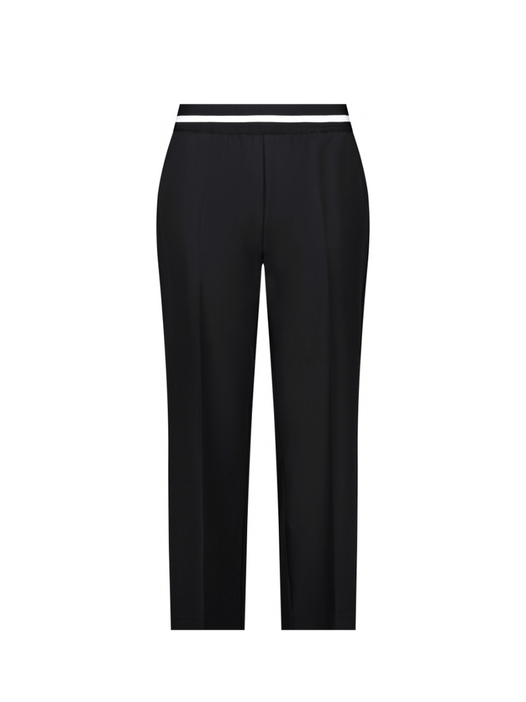 Monari Cropped Straight Leg Elastic Waistband Trouser in Black Discover the Elegant Monari Collection at Signature of Double Bay, Shop Stylish Knitwear, Dresses, and Tops Online from Sydney's Premier Mature Fashion Boutique