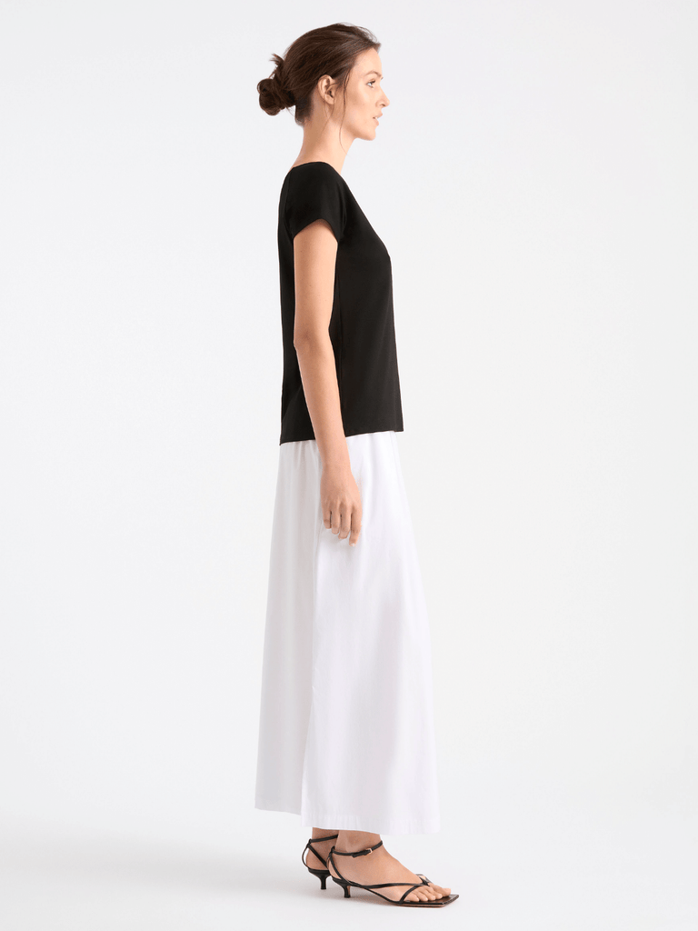 Mela Purdie Boat Neck Short Sleeve Raglan Shell Top in Black 212 Mela Purdie Stockist Online Australia Signature of Double Bay Tops Dresses Elegant Clothing