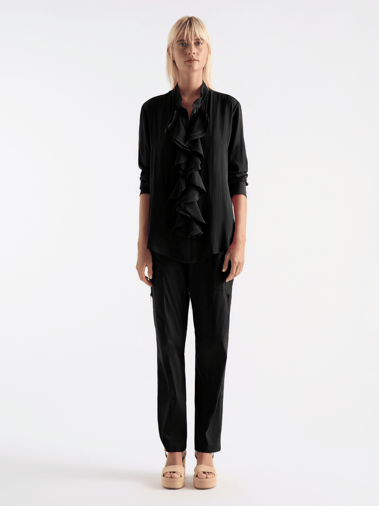 Mela Purdie Trellis Shirt in Black 8316 - Lightweight Travel Essential Mela Purdie Stockist Online Sydney Australia