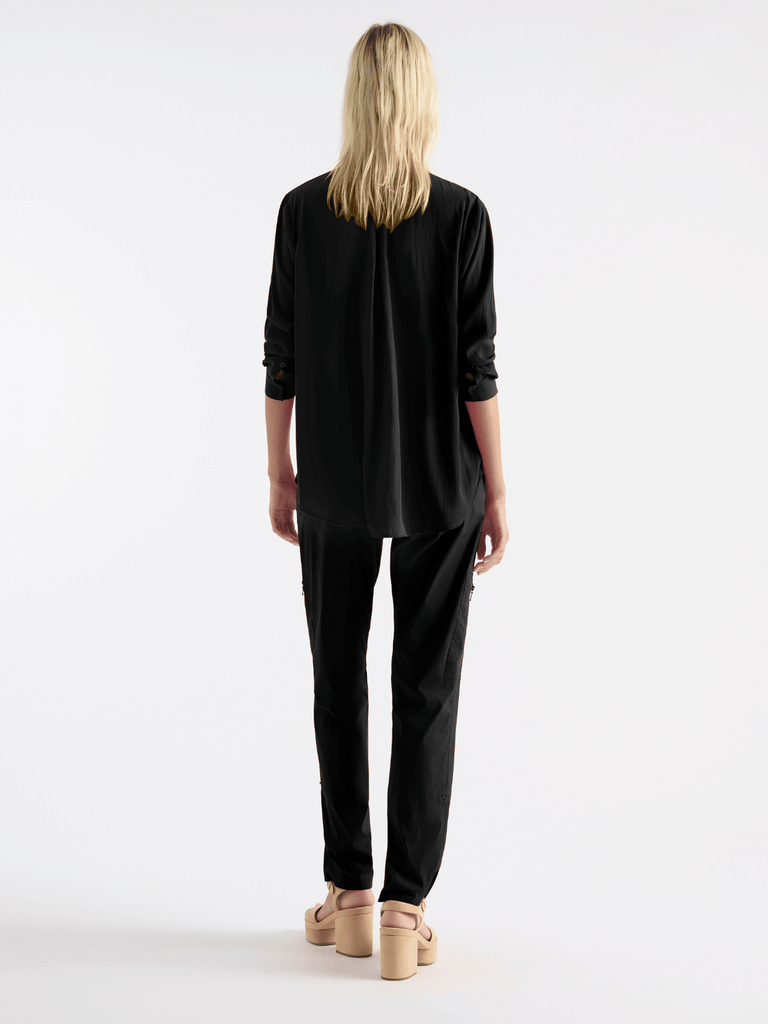 Mela Purdie Trellis Shirt in Black 8316 - Lightweight Travel Essential Mela Purdie Stockist Online Sydney Australia