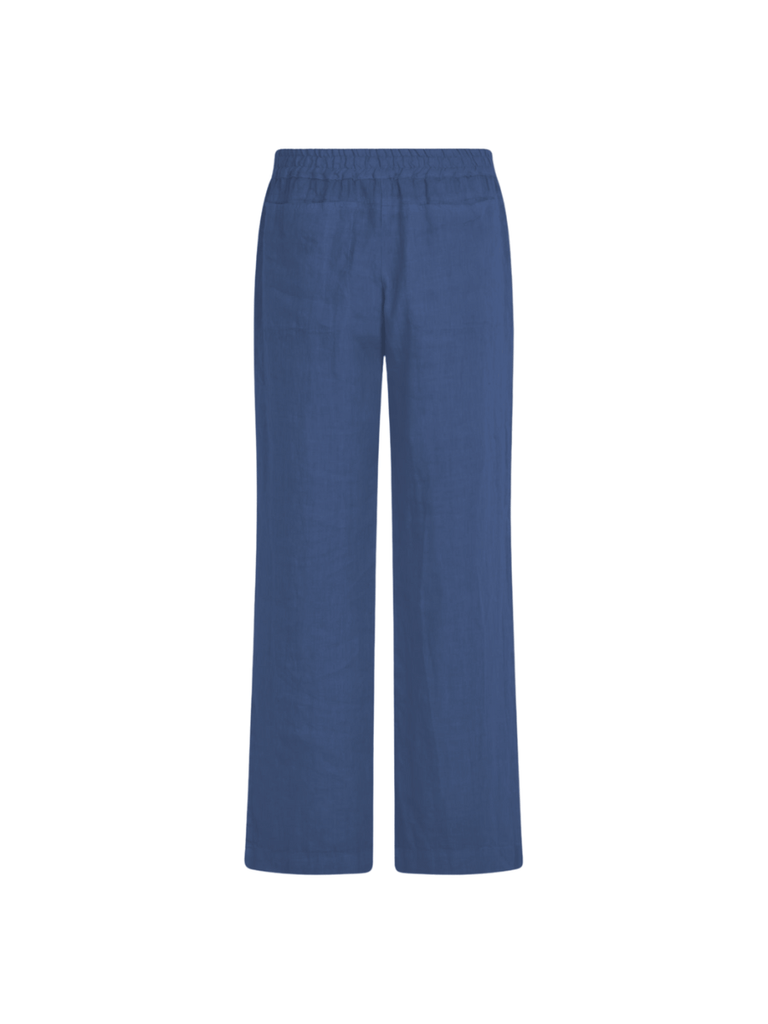 Haris Cotton Solid Wide Leg Linen Pants in Lapis Blue. Shop Haris Cotton Australia – Elegant linen clothing and sustainable european women’s fashion at Signature of Double Bay Sydney online and instore. shop natural linen dresses, white linen clothing and summer linen outfits in Sydney