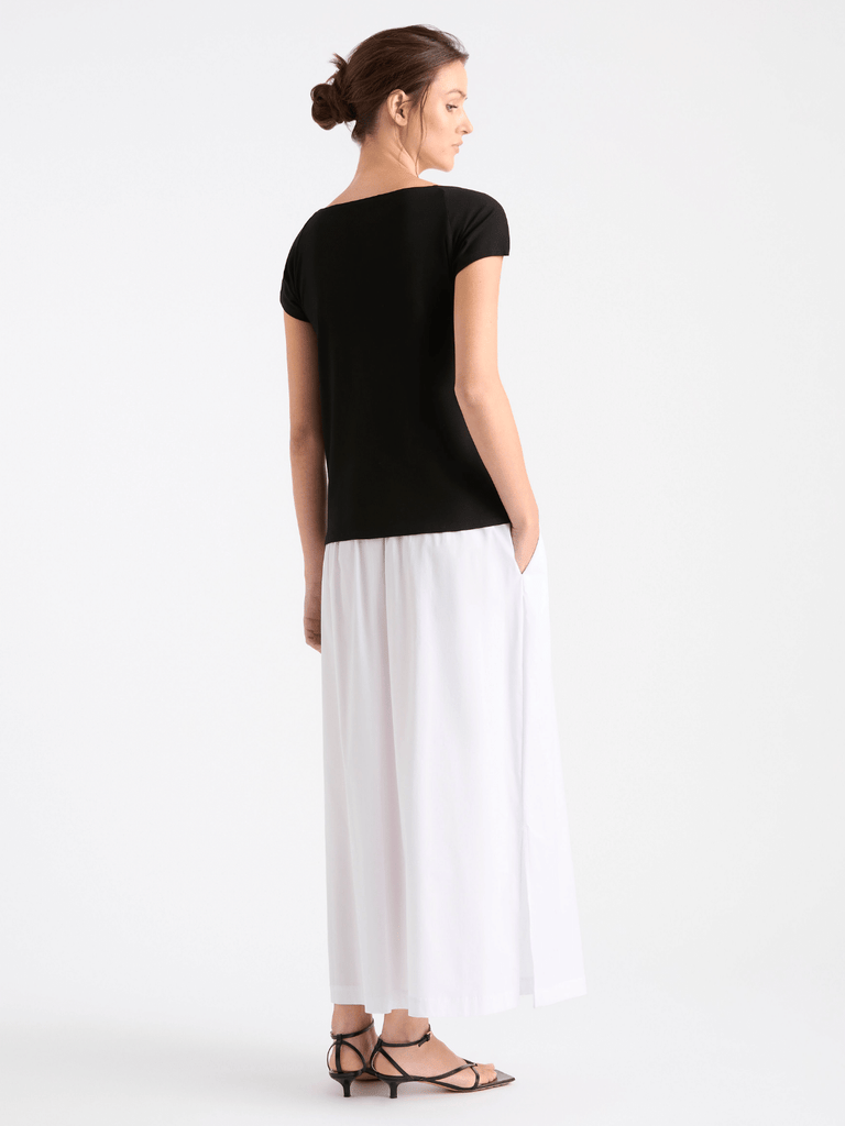 Mela Purdie Boat Neck Short Sleeve Raglan Shell Top in Black 212 Mela Purdie Stockist Online Australia Signature of Double Bay Tops Dresses Elegant Clothing