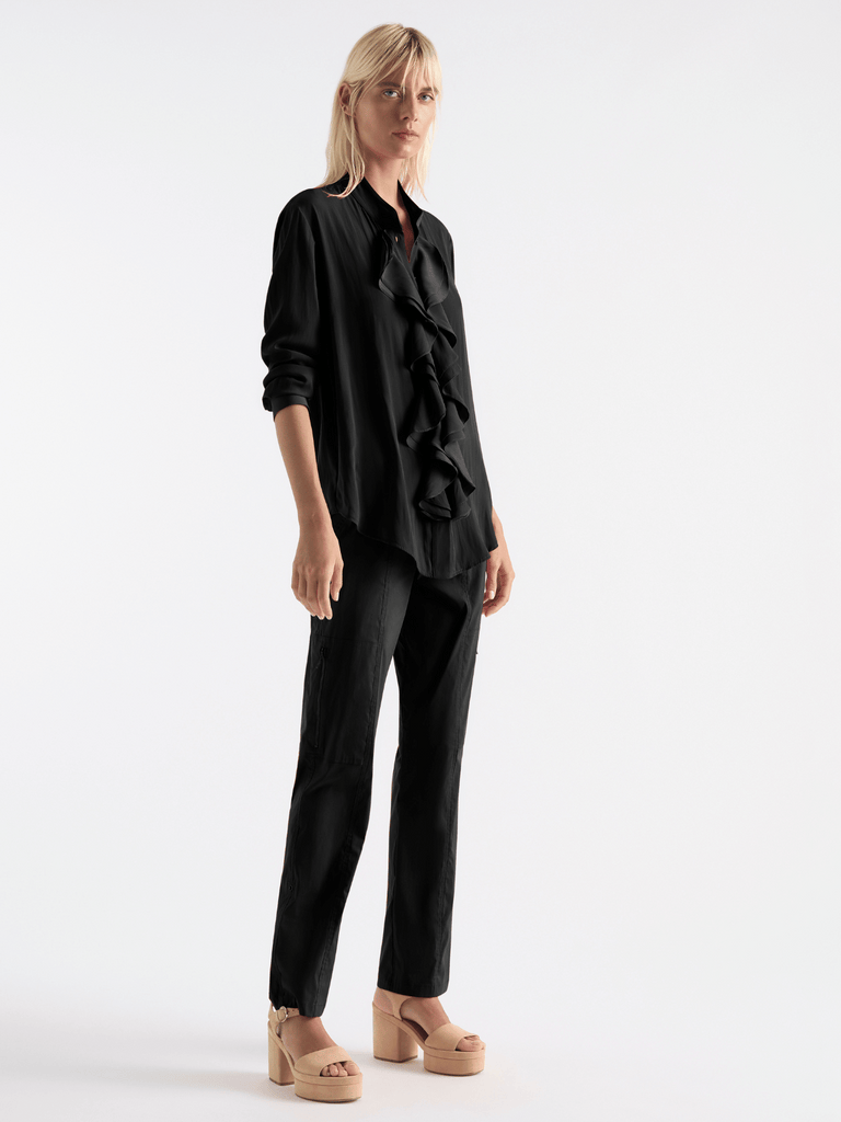 Mela Purdie Trellis Shirt in Black 8316 - Lightweight Travel Essential Mela Purdie Stockist Online Sydney Australia