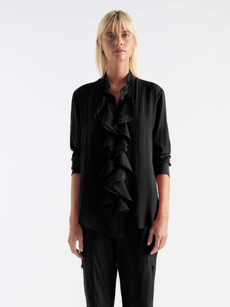 Mela Purdie Trellis Shirt in Black 8316 - Lightweight Travel Essential Mela Purdie Stockist Online Sydney Australia