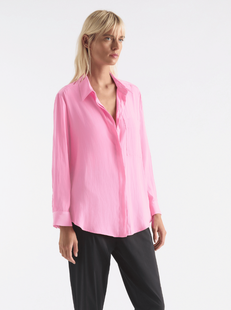 Mela Purdie Single Pocket Shirt in Petal Pink 7741 Mela Purdie Stockist Online Australia Signature of Double Bay Tops Dresses Elegant Clothing