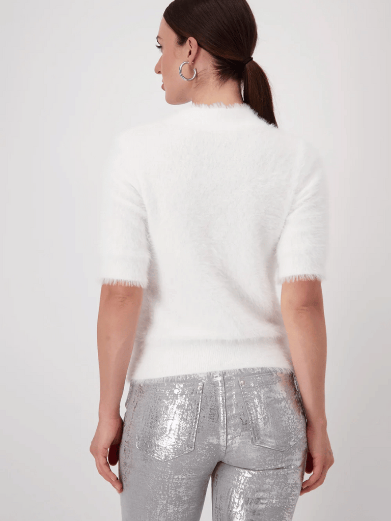 Monari Eyelash Knit Fleecy Jumper in Off-White 808302 Discover the Elegant Monari Collection at Signature of Double Bay, Shop Stylish Knitwear, Dresses, and Tops Online from Sydney's Premier Mature Fashion Boutique