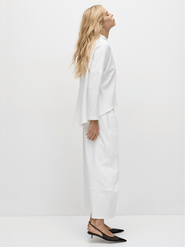 Mela Purdie Arc Sweater in Cream Ridge Ponte 8617 Mela Purdie Stockist Online Australia Signature of Double Bay Tops Dresses Elegant Clothing
