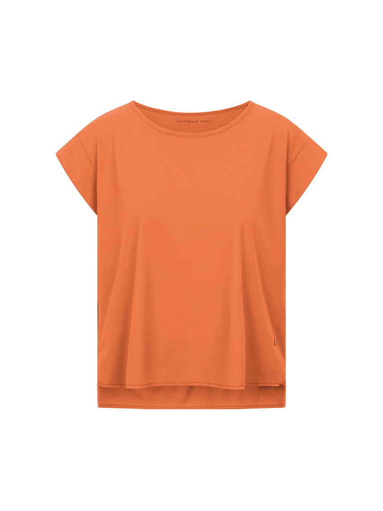 Raffaello Rossi Grit Cap Sleeve Side Slit Top in Langostino Orange Raffaello Rossi european pant Candy Jersey Jogger Pant comfortable flattering pull on pant signature of double bay official stockist online in store sydney australia