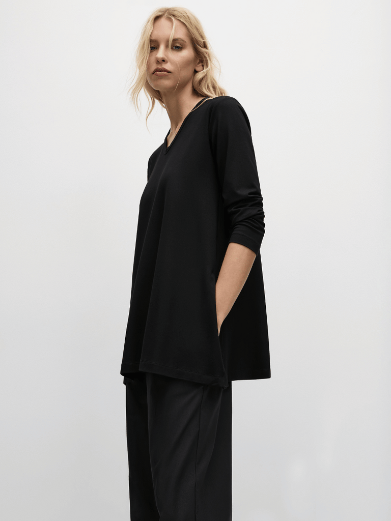Mela Purdie Long Sleeve Moroccan Tunic in Black 7945 Mela Purdie Stockist Online Australia Signature of Double Bay Tops Dresses Elegant Clothing