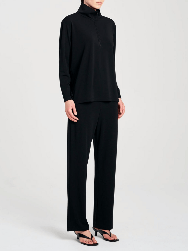 Mela Purdie Long Pant in Black 1900 Powder Knit Mela Purdie Stockist Online Australia Signature of Double Bay Tops Dresses Elegant Clothing