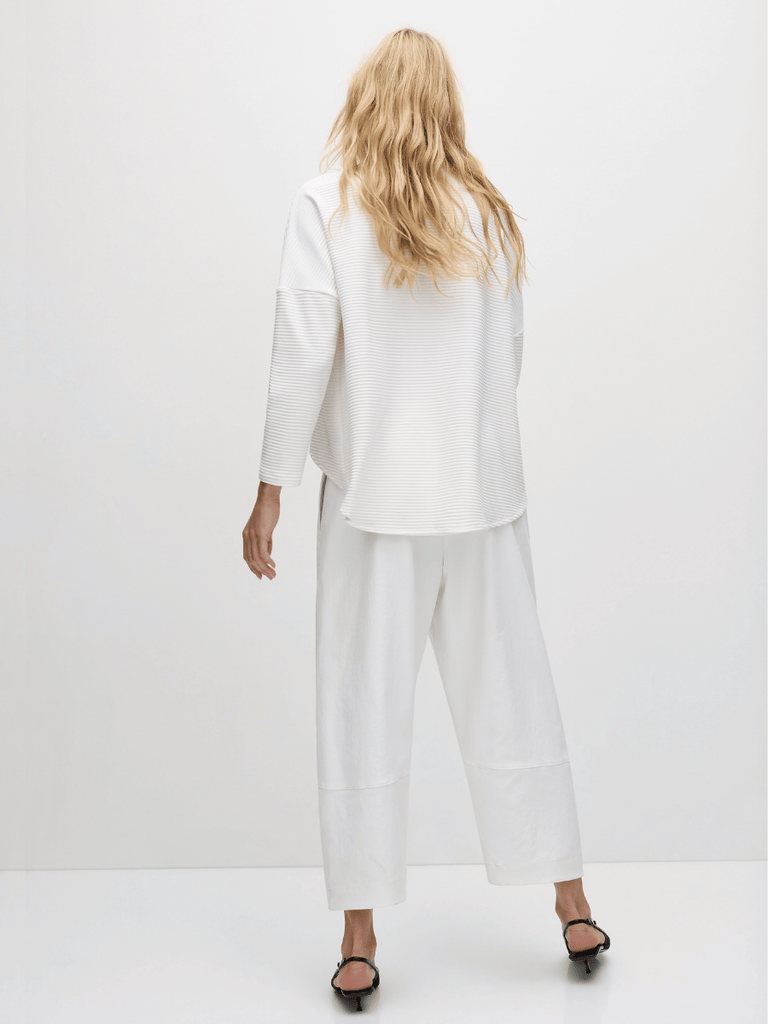 Mela Purdie Arc Sweater in Cream Ridge Ponte 8617 Mela Purdie Stockist Online Australia Signature of Double Bay Tops Dresses Elegant Clothing