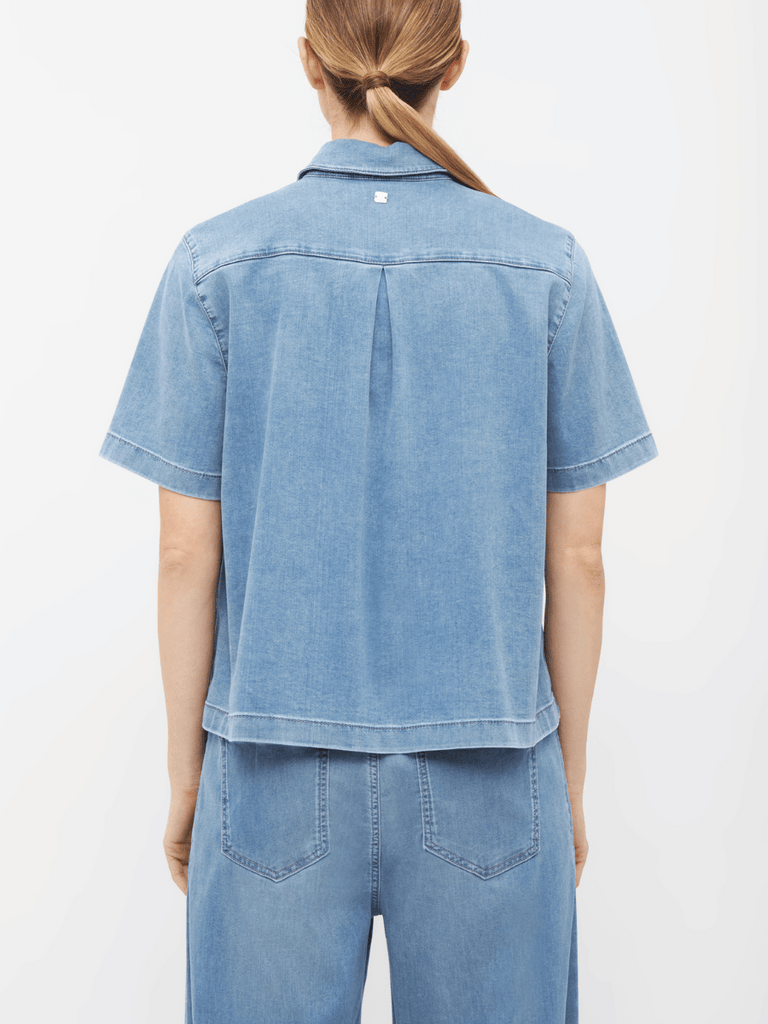 Raffaello Rossi Giuliette Super Soft Relaxed Denim Shirt in Light Blue 9372 chic jogging style pants officewear comfortable and elegant travel pant Raffaello Rossi Candy Pant online stockist Australia relaxed comfortable black drawstring pants online Australia Signature of Double Bay Raffaello Rossi Pants online