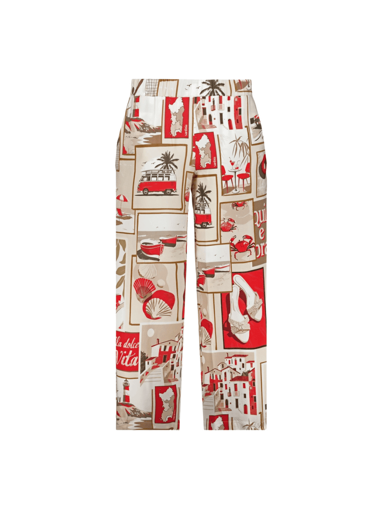 Monari Wide-Leg Trousers in Red Polaroid Print Discover the Elegant Monari Collection at Signature of Double Bay, Shop Stylish Knitwear, Dresses, and Tops Online from Sydney's Premier Mature Fashion Boutique