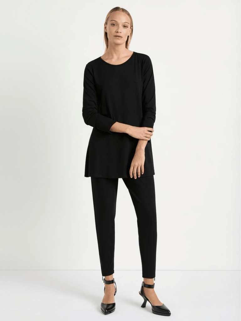 Long Sleeve Flared Top in Black 8467 Mela Purdie Stockist Online Australia Signature of Double Bay Tops Dresses Elegant Clothing