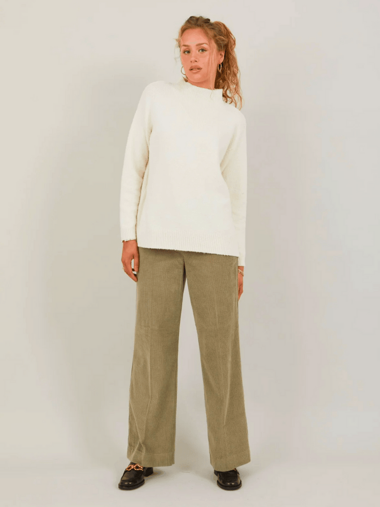 Coster Copenhagen Funnel Neck Knit Cream 2400 Coster Copenhagen Fashion brand official stockist sydney australia sustainable fashion made in denmark office wear womens clothing