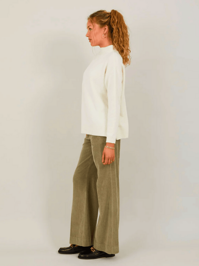 Coster Copenhagen Funnel Neck Knit Cream 2400 Coster Copenhagen Fashion brand official stockist sydney australia sustainable fashion made in denmark office wear womens clothing
