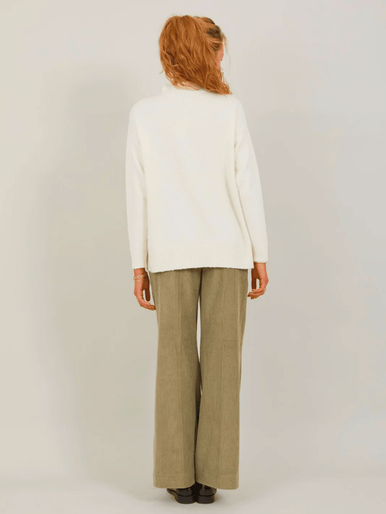 Coster Copenhagen Funnel Neck Knit Cream 2400 Coster Copenhagen Fashion brand official stockist sydney australia sustainable fashion made in denmark office wear womens clothing