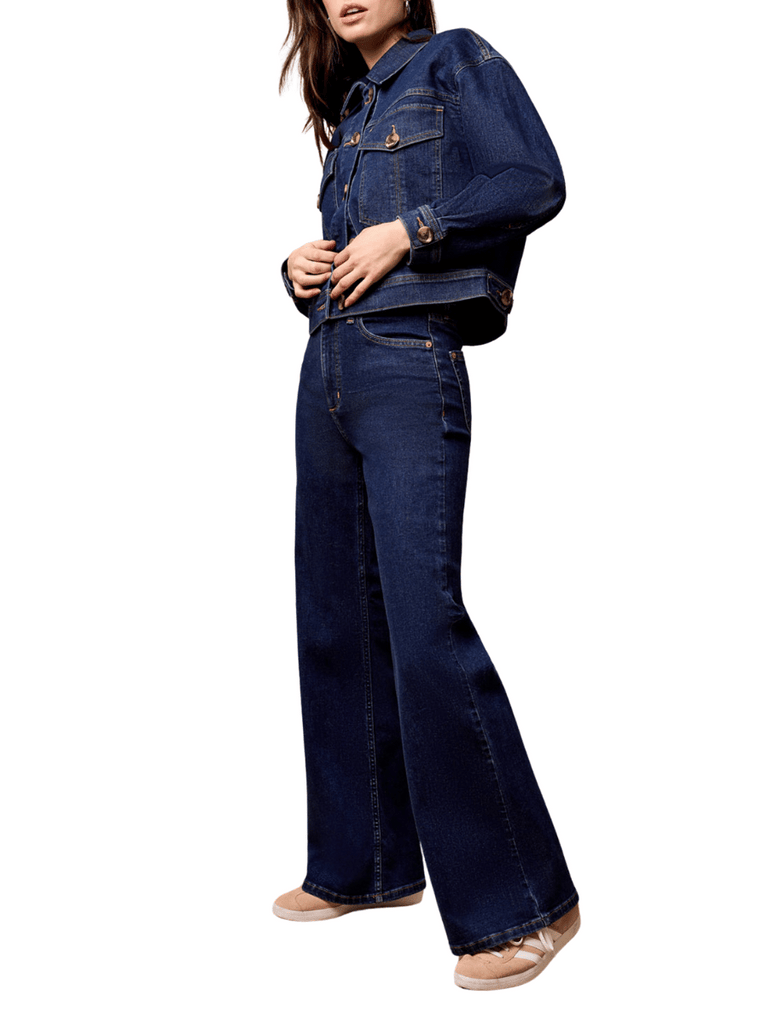 TRIBAL FASHION CANADA Blue Thread Brooke Hugging High Rise Palazzo Jeans in Dark Denim Official Tribal Fashion Canada Stockist Sydney Australia Online Buy Signature of Double Bay