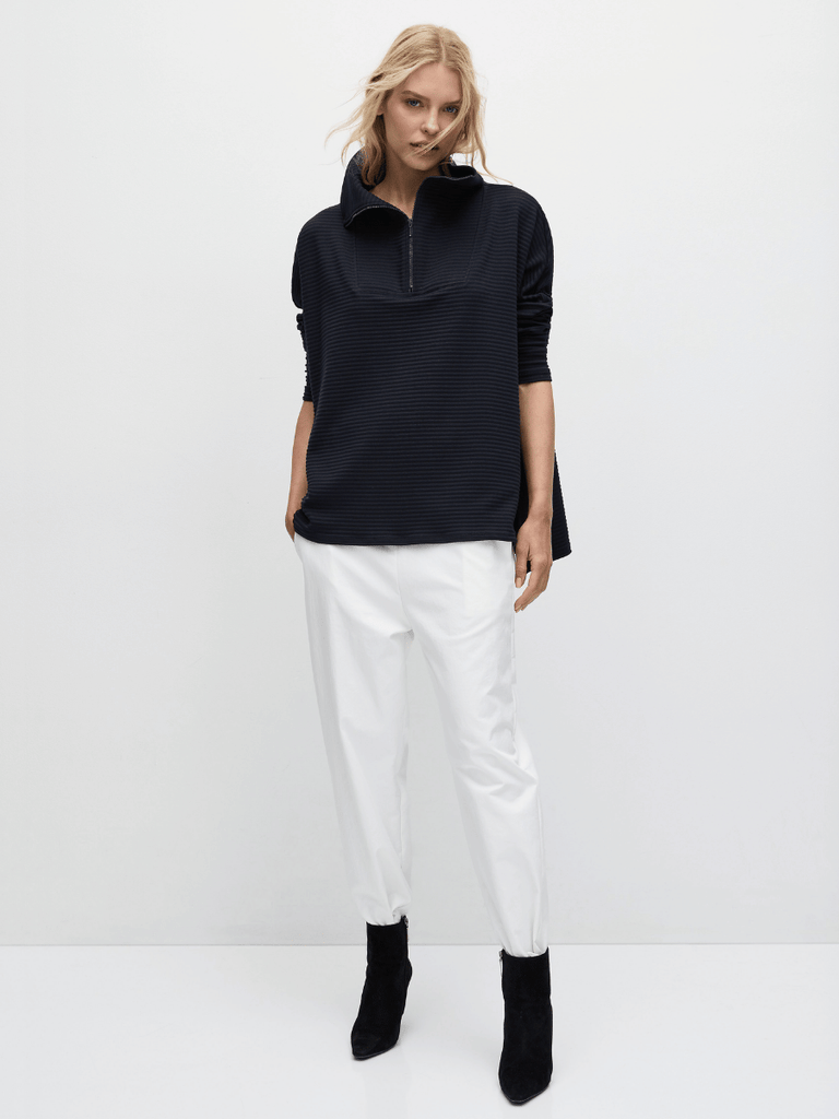 Mela Purdie Tube Sweater in Navy Ridge Ponte 8674 Mela Purdie Stockist Online Australia Signature of Double Bay Tops Dresses Elegant Clothing