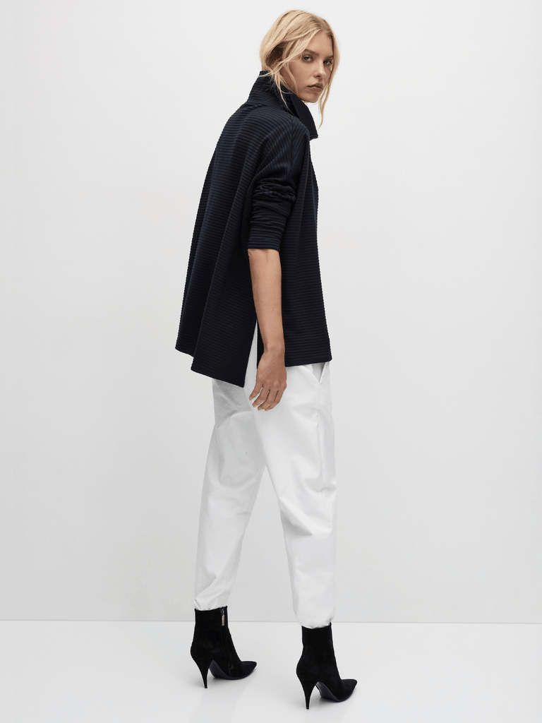 Mela Purdie Tube Sweater in Navy Ridge Ponte 8674 Mela Purdie Stockist Online Australia Signature of Double Bay Tops Dresses Elegant Clothing
