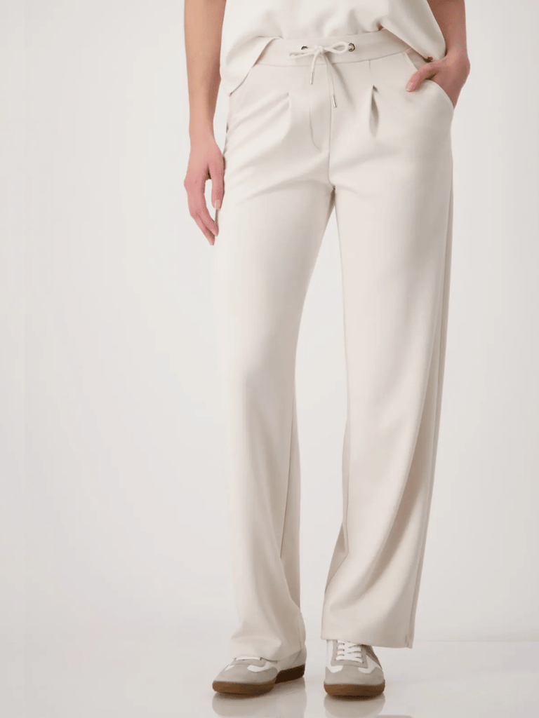 Monari Straight-Leg Stretch Sweatpants in Seashell Beige Discover the Elegant Monari Collection at Signature of Double Bay, Shop Stylish Knitwear, Dresses, and Tops Online from Sydney's Premier Mature Fashion Boutique