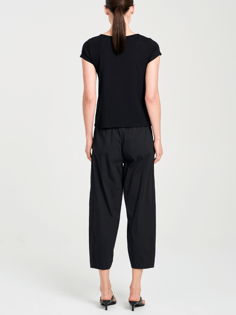 Mela Purdie V Neck Cap Sleeve Cafe T in Black 2135 Mela Purdie Stockist Online Australia Signature of Double Bay Tops Dresses Elegant Clothing