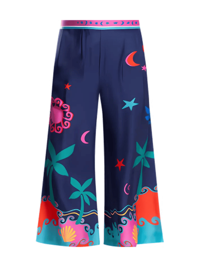 Johnny Was Julissa Cropped Easy Pant in Paloma's Island Print L16925-4 Shop Johnny Was Stockist Sydney Australia Boho Chic Clothing, Embroidered Dresses, and Unique Tops at Signature of Double Bay