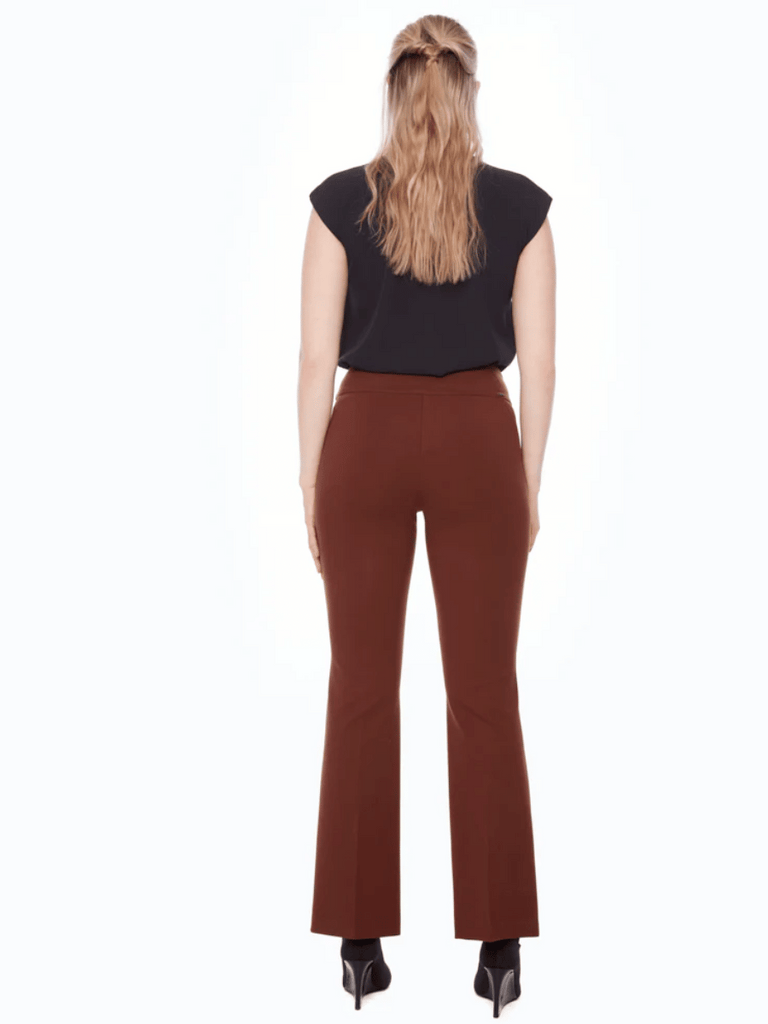 UP! PANTS 32" Tummy Control Ponte Pant Bootcut Leg in Truffle 67923 Up Pants Tummy control stockist online Australia flattering body contouring shaping pants high rise waistband signature of double bay Sydney fashion