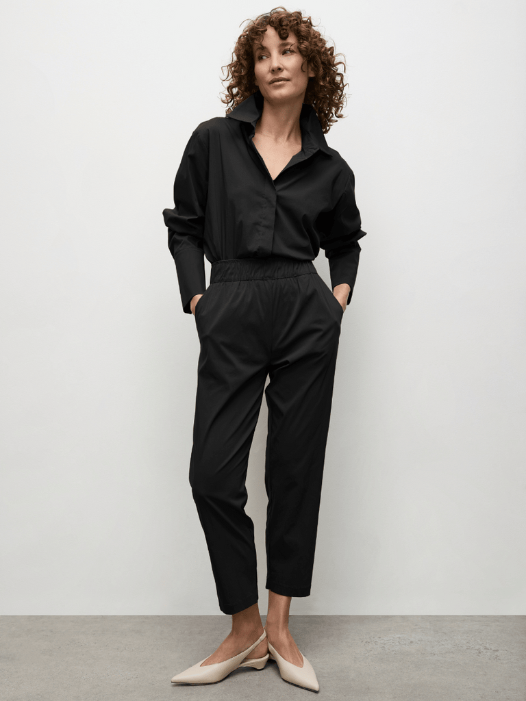 Mela Purdie Smooth Shirt in Black 8560 Mela Purdie Stockist Online Australia Signature of Double Bay Tops Dresses Elegant Clothing
