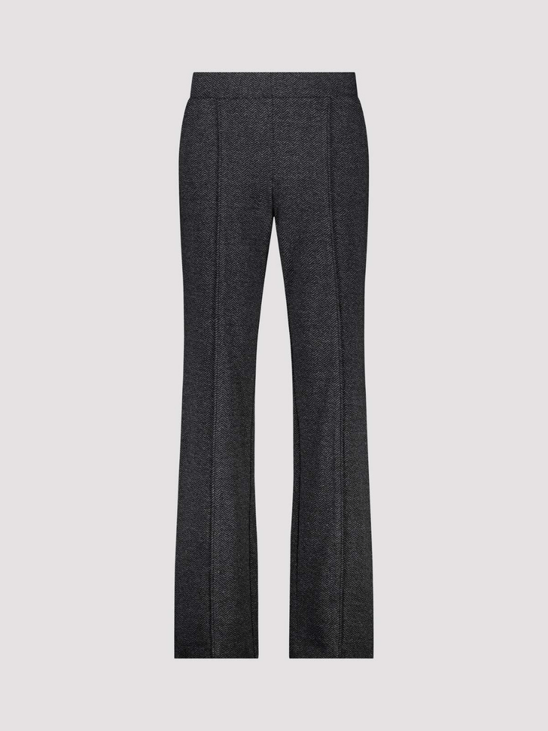 Monari Herringbone Pull-On Pant in Charcoal 808015 Discover the Elegant Monari Collection at Signature of Double Bay, Shop Stylish Knitwear, Dresses, and Tops Online from Sydney's Premier Mature Fashion Boutique