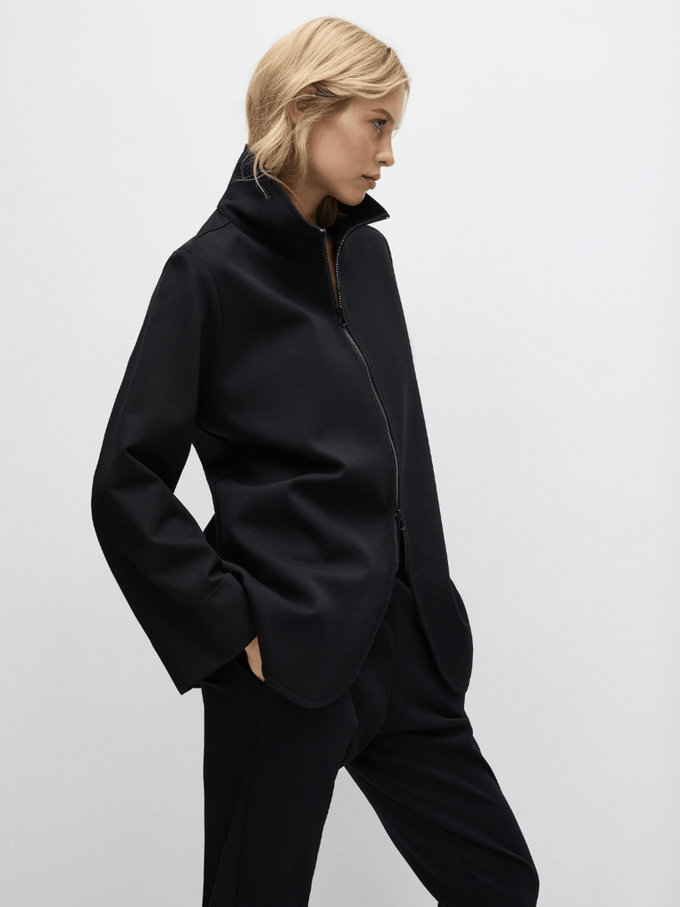Mela Purdie Curve Bomber Jacket in Black 4178 Mela Purdie Stockist Online Australia Signature of Double Bay Tops Dresses Elegant Clothing