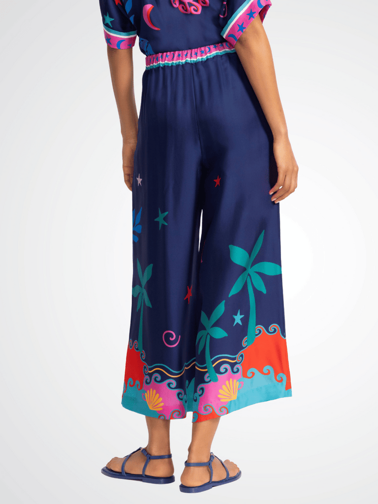 Johnny Was Julissa Cropped Easy Pant in Paloma's Island Print L16925-4 Shop Johnny Was Stockist Sydney Australia Boho Chic Clothing, Embroidered Dresses, and Unique Tops at Signature of Double Bay