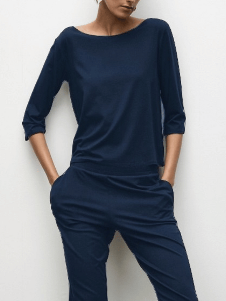 mela purdie classic Relaxed Boat Neck galaxy, mela purdie navy boatneck top, mela purdie galaxy boatneck top
